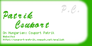 patrik csuport business card